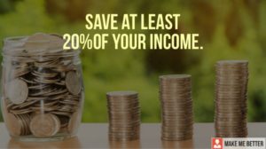 Save At Least 20% Of Your Income