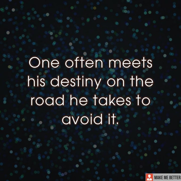 One often meets his destiny on the road he takes to avoid it.