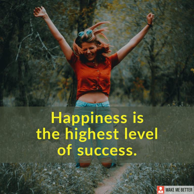 Happiness is the highest level of success.