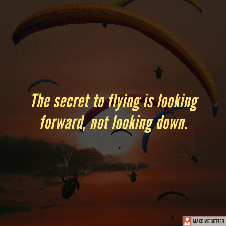 The secret of flying is looking forward, not looking down.