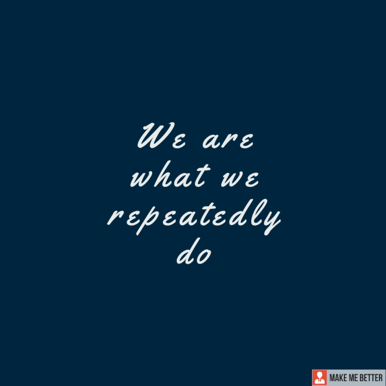 We are what we repeatedly do.