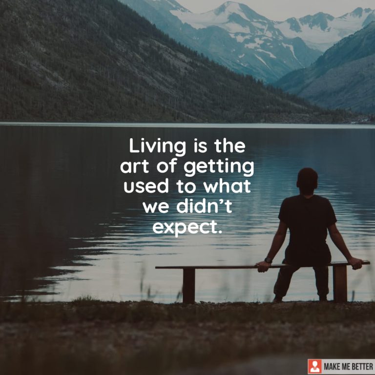 Living is the art of getting used to what we didn’t expect.