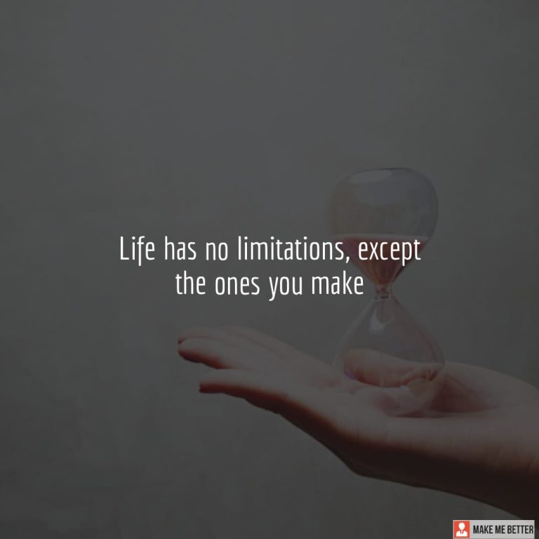 Life has no limitations, except the ones you make