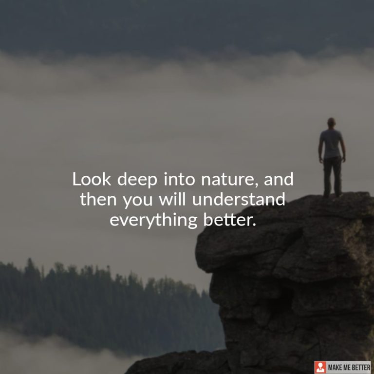 Look deep into nature, and then you will understand everything better.