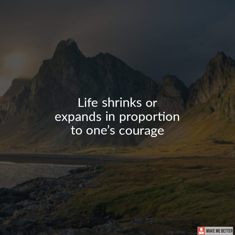 Life shrinks or expands in proportion to one’s courage