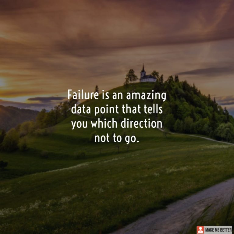 Failure is an amazing data point that tells you which direction not to go.