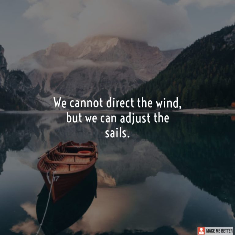 We cannot direct the wind, but we can adjust the sails.
