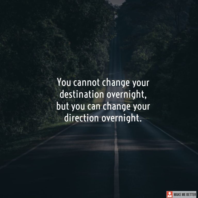 You cannot change your destination overnight, but you can change your direction overnight.