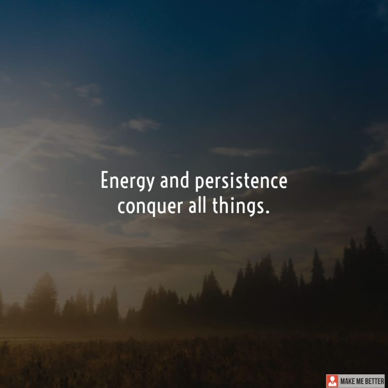 Energy and persistence conquer all things.