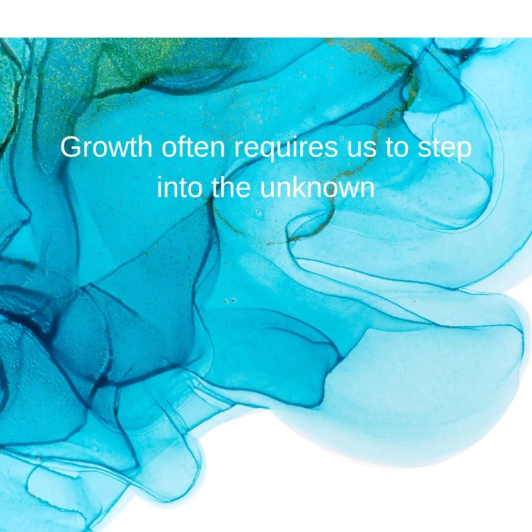 Growth often requires us to step into the unknown. Growth often requires us to step into the unknown.
